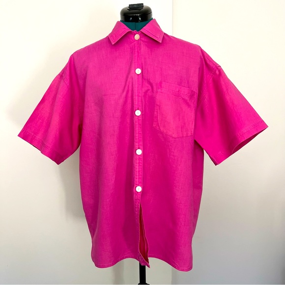 GAP Cotton Linen Blend Button Down SZ M - Picture 1 of 3